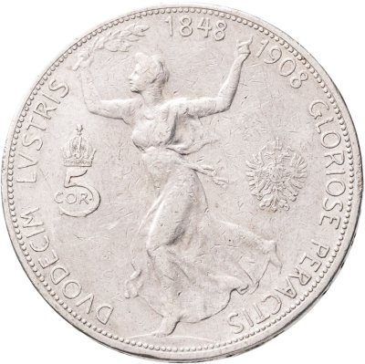 купить Австро-Венгрия 5 крон (corona) 1908 для Австрии "60 лет правления Франца Иосифа"