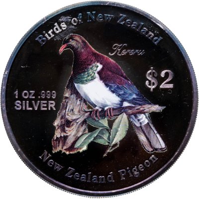 купить Острова Кука 2 доллара (dollars) 2005 Птицы Новой Зеландии - Новозеландский плодоядный голубь