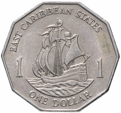 купить Восточные Карибы 1 доллар (dollar) 1989-2000