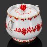 Купить Сахарница, автор формы Семенов В. Л., автор росписи Вольпе Н.М., фарфор, роспись, золочение, Ленинградский фарфоровый завод (ЛФЗ), СССР, 1950-1960 гг.