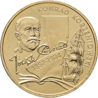 купить Польша 2 злотых 2007 [KM#Y.591] 100 лет со дня смерти Джозефа Конрада (Юзефа Коженёвского)