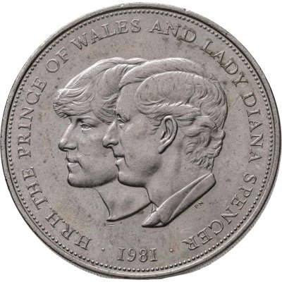 купить Великобритания 25 пенсов (1 крона) 1981 "Свадьба принца Чарльза и леди Дианы"