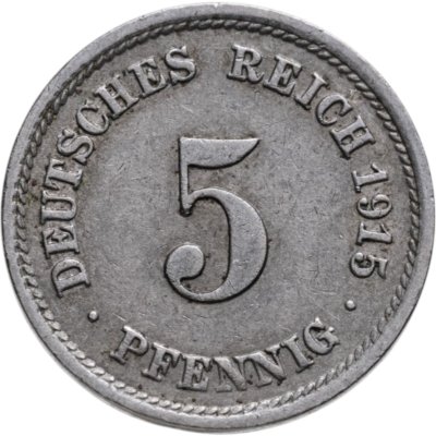 купить Германия 5 пфеннигов 1915 F