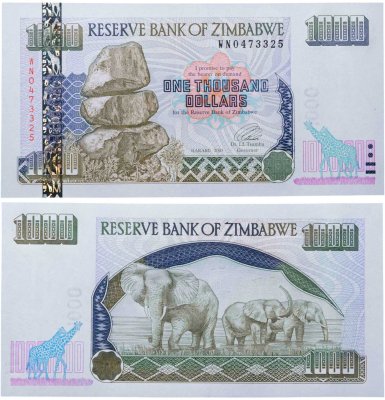 купить Зимбабве 1000 долларов 2003 (Pick 12)