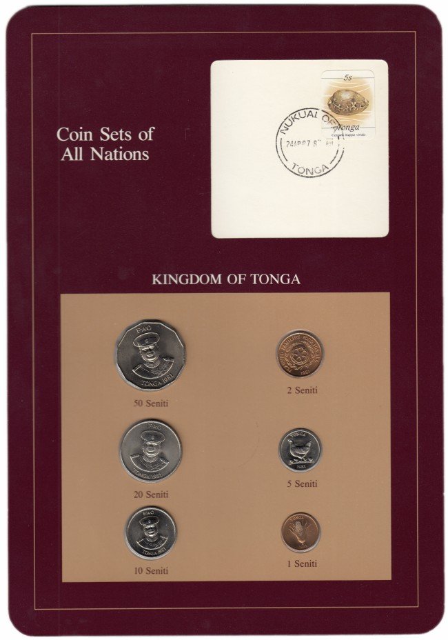купить Серия "Наборы монет всех стран мира" - Тонга (набор из 6 монет и 1 марки в буклете)