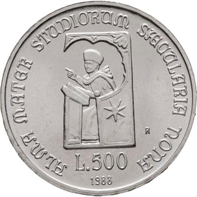 купить Италия 500 лир 1988 "900 лет Болонскому университету"