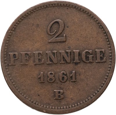 купить Германия, Саксония 2 пфеннига 1861