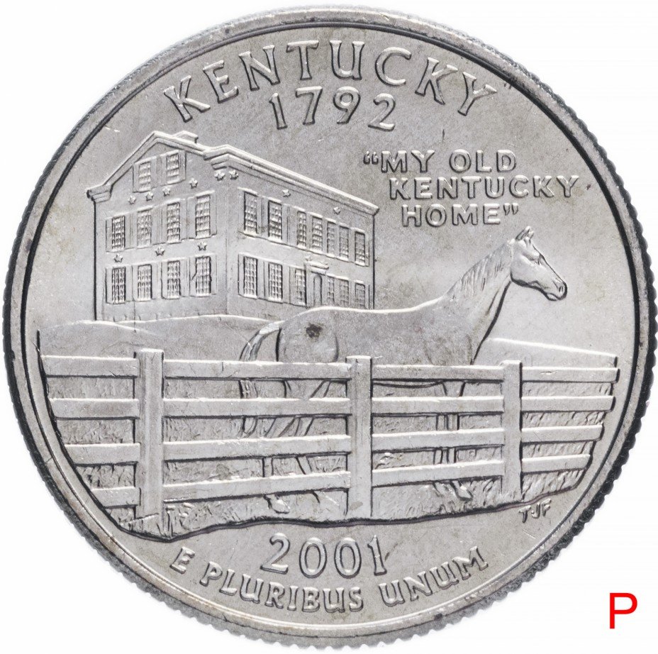 купить США 1/4 доллара (квотер, 25 центов) 2001 P "Штат Кентукки"