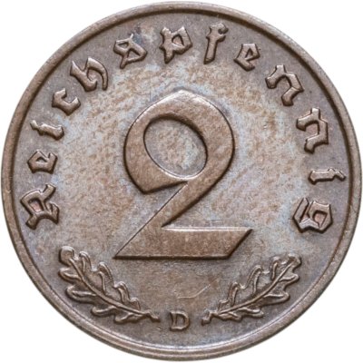 купить Германия (Третий Рейх) 2 рейхспфеннига (Reichspfennig) 1937 "D"