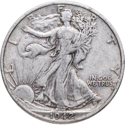 купить США 50 центов (1/2 доллара, half dollar) 1942 Walking Liberty Half Dollar