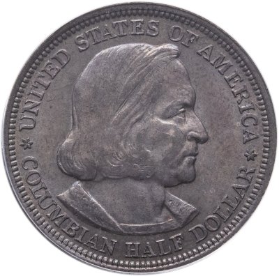 купить США 50 центов (1/2 доллара, half dollar) 1893 "Колумбийская выставка" в слабе ANACS MS62