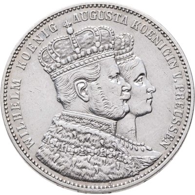 купить Германия, Пруссия 1 союзный талер (vereinstaler) 1861 "Коронация Вильгельма I и Августы"