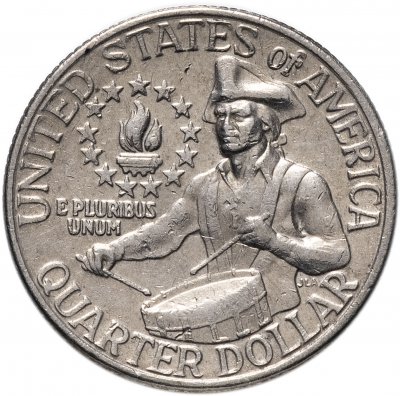 купить США 1/4 доллара (квотер, 25 центов) 1976 P "200 лет независимости США (барабанщик)"