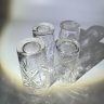 Купить Набор из 4 стопок с резным геометрическим декором, хрусталь, алмазная грань, СССР, 1970-1990 гг.