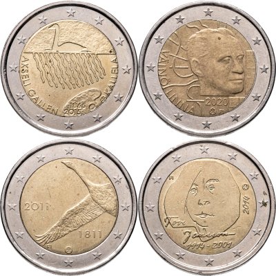 купить Финляндия набор монет 2 евро (euro) 2011-2020 (4 штуки)