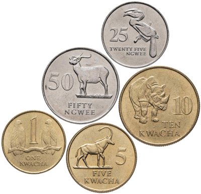 купить Замбия набор монет 1992 (5 шт.)