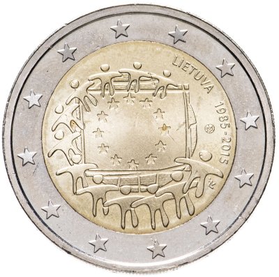 купить Литва 2 евро 2015 "30 лет флагу Европейского союза"