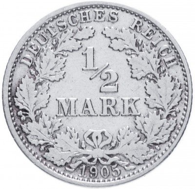 купить Германия (Германская Империя) 1/2 марки 1905 "А"