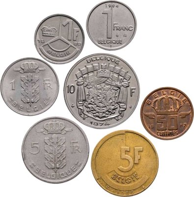 купить Бельгия набор 7 монет 1974-1994
