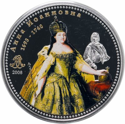 Купить Острова Кука 10 долларов 2008 "Правители России - Анна Иоанновна" с сертификатом