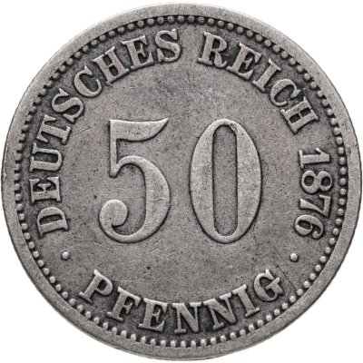 купить Германия 50 пфеннигов (pfennig) 1876, знак монетного двора: "A" - Берлин