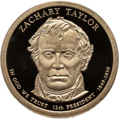 купить США 1 доллар (dollar) 2009 S Proof "Закари Тейлор (12-й президент США)" знак монетного двора "S" - Сан-Франциско