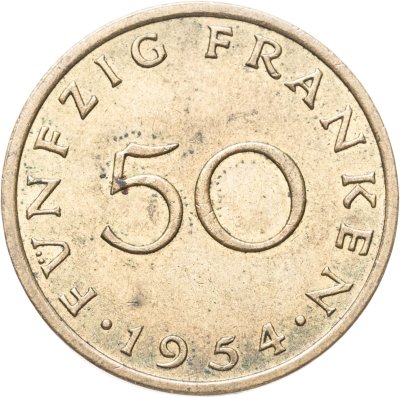 купить Саар 50 франков (francs) 1954