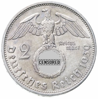 купить Германия (Третий Рейх) 2 рейхсмарки 1939, Двор F, Орел со свастикой (Гинденбург)