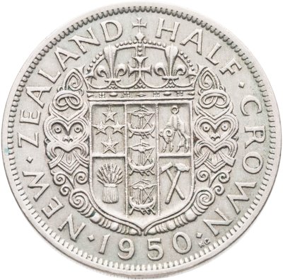 купить Новая Зеландия 1/2 кроны (crown) 1950