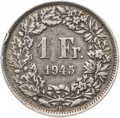 Купить Швейцария 1 франк (franc) 1945