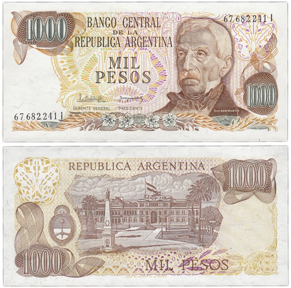 купить Аргентина 1000 песо 1976-83 (Pick 304)