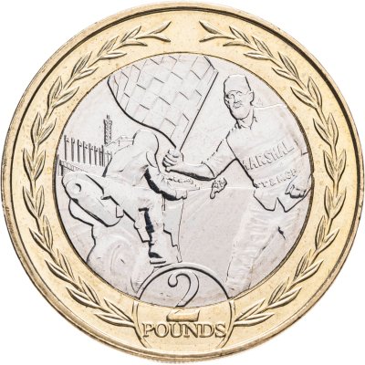 купить Остров Мэн 2 фунта (pounds) 2022 "Мотогонки "Tourist Trophy" - Мотоциклист"