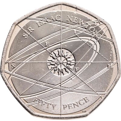 купить Великобритания 50 пенсов (pence) 2017 "Исаак Ньютон"