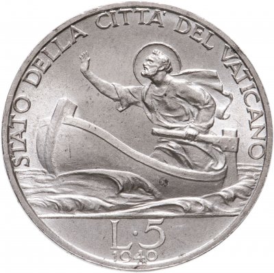 купить Ватикан, 5 лир (lire) 1940, Папа Пий XII