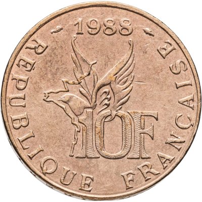 купить Франция 10 франков (francs) 1988 "100 лет со дня рождения Ролана Гарроса"