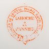 Купить Тарелка с монограммой под короной барона, Lahoche & Pannier Escalier de Cristal Palais Royal 162, фарфор, крытье, роспись, золочение, Франция, 1852-1882 гг.