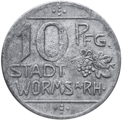 купить Германия, город Вормс, нотгельд 10 пфеннигов 1918