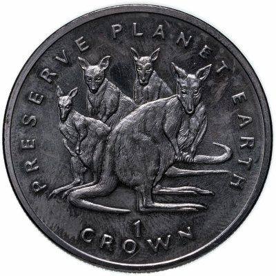 купить Остров Мэн 1 крона (crown) 1994 "Заповедник планета Земля - Кенгуру"