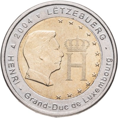 купить Люксембург 2 евро (euro) 2004 "Портрет и монограмма герцога Люксембурга Анри Нассау"