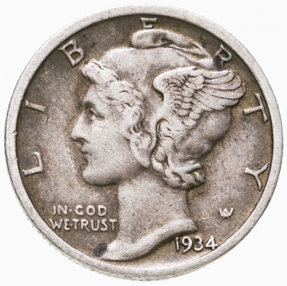 купить США 10 центов (дайм, one dime) 1930-1939 Mercury Dime, случайный год