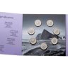 Купить Гибралтар, официальный набор из 7-ми монет 1 фунт 2026 "100-летие изображения королевы Елизаветы II на валюте" в буклете