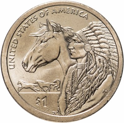 купить США 1 доллар (dollar) 2012 "Коренные Американцы - Торговые пути 17 века", Знак монетного двора D - Денвер