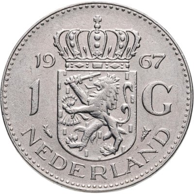 купить Нидерланды 1 гульден (gulden) 1967 Никель /магнетик/