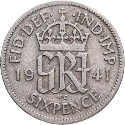 купить Великобритания 6 пенсов (pence) 1941