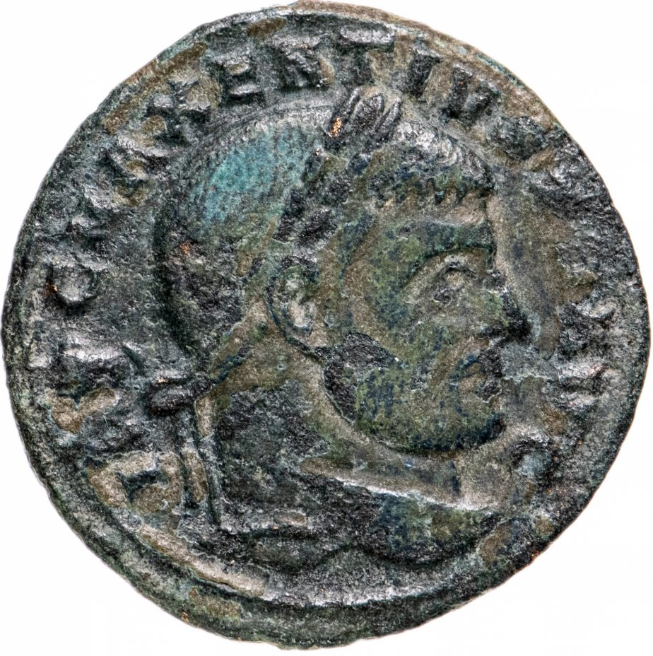 купить Римская Империя, Максенций, 306–312 гг, фракция фоллиса (реверс: Фидес, стоит влево, и держит два штандарта)