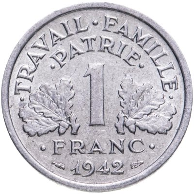 купить Франция 1 франк 1942