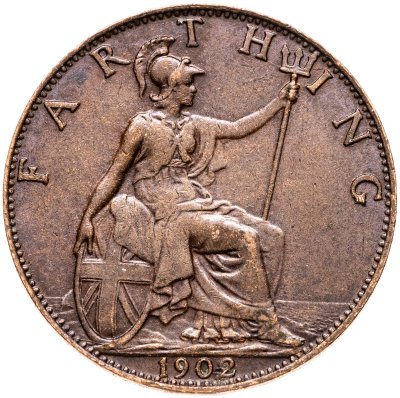 купить Великобритания 1 фартинг (farthing) 1902