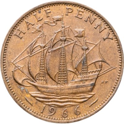 купить Великобритания 1/2 пенни (half penny) 1966