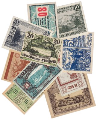 купить Австрия, нотгельды набор из 10 банкнот