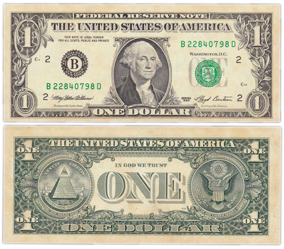 купить США 1 доллар 1993 (Pick 490a) B-Нью Йорк